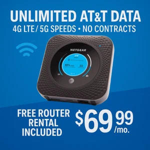 HOTSPOT PLAN AT&T DONNÉES ILLIMITÉES - 69,99 $ / MOIS ! ROUTEUR NETGEAR GRATUIT - Photo 1 sur 1