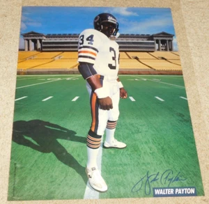 VINTAGE 1987 WALTER PAYTON Poster NFL Chicago Bears #34 Soldier Field KFC - Picture 1 of 3