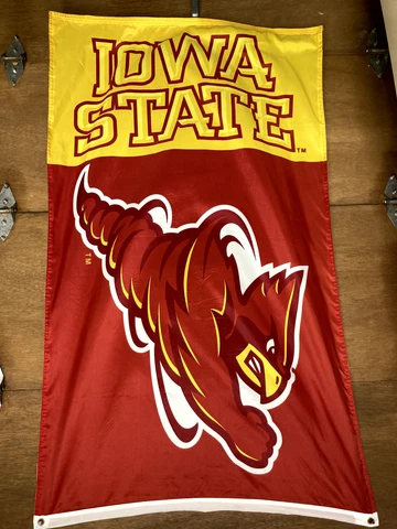 VINTAGE IOWA STATE CYCLONES 3X5 FT DOUBLE SIDED BANNER FLAG ISU Cover