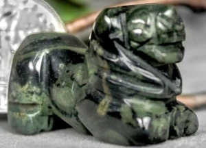 Green Lion Totem Spirit Animal Kambaba Jasper Carved Stone Fetish Figurine 8947 - Picture 1 of 2