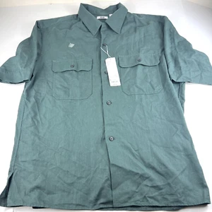 Uniqlo Mens Oversized Short Sleeve Gray Work Shirt 53% Lyocell 47% Cotton Size L - Picture 1 of 8
