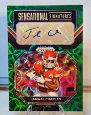 2022 Prizm Jamaal Charles #'d 03/75 Green Scope Sensational Signatures Autograph