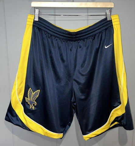 Vintage Nike Authentic Team Apparel Marquette Blue And Gold Med Basketball Short Cover