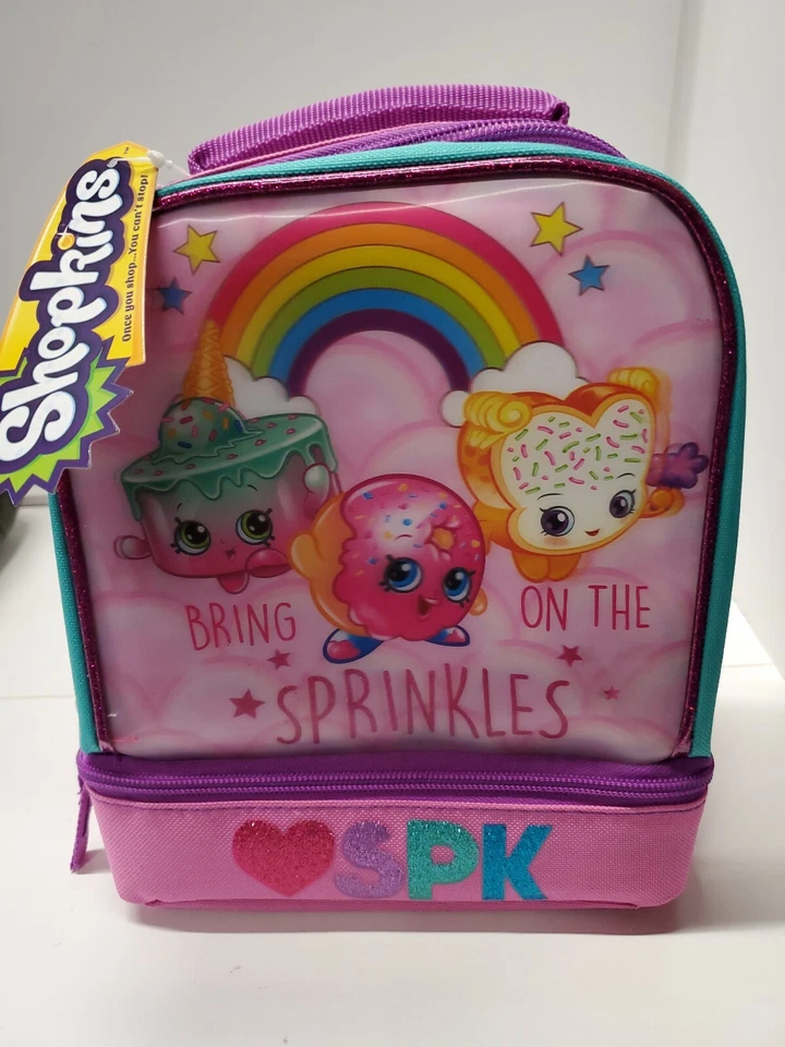 NUEVA Bolsa de Almuerzo Shopkins Aislada Doble Compartimento "Bring on the Sprinkles" Foto 1 de 4