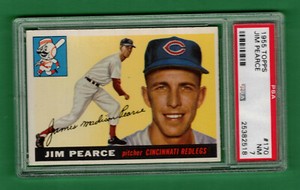 1955 TOPPS JIM PEARCE #170 PSA 7 NM REDLEGS !