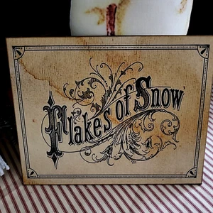 SIGNO STEAMPUNK GÓTICO PRIMITIVO ESTILO VINTAGE ESCRITURA NAVIDAD COPOS DE NIEVE - Imagen 1 de 11