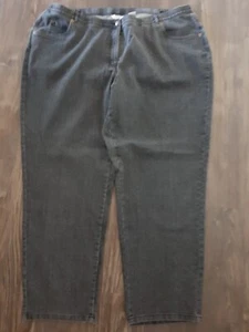 Allison Daley 24w Charcoal Mandala Print Stretch Waist Straight Leg Jeans - Picture 1 of 7