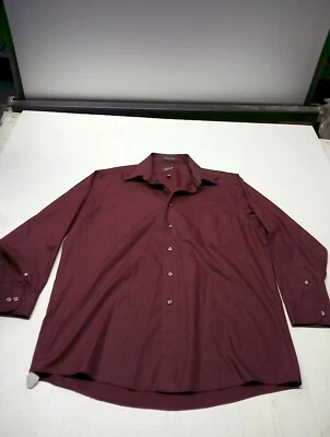 Camisa de vestir Arrow para hombre L Large 16 16.5 Camisa de manga larga con botones en color burdeos. Foto 1 de 4