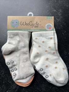 WeeCycle By Wecycle 6 pares de calcetines Mid Crew con pinzas 2T-4T nuevos con etiquetas - Imagen 1 de 8