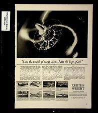 1943 Curtiss Wright Airplane Division Vintage Print Ad 19297