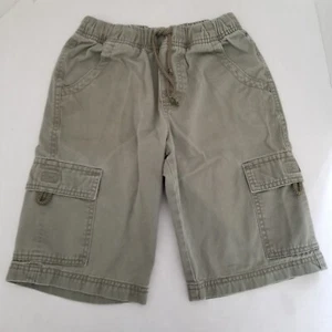 LL Bean Cargo Shorts Boys 10 Green Elastic Drawstring Waist 10" Inseam Pockets - Picture 1 of 7