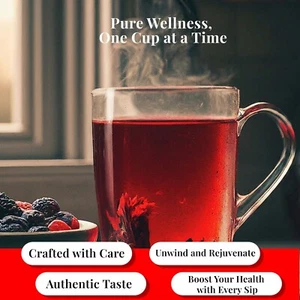 75 Hibiscus Tea Bags, Hibiscus Flower Tea, Herbal Tea Good For Blood Pressure - Picture 1 of 14