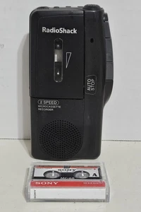 RadioShack 2 Speed Microcassette Recorder No. 14-1148 Handheld Black - TESTED - Picture 1 of 9