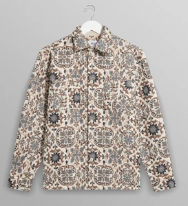 Wax London Whiting Overshirt Beige Mosaic - Podium Medium | New With Tags - Picture 1 of 15