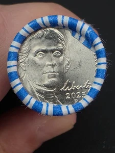 2025 P Jefferson Nickels One roll BU N.F. String Roll From Original Bank Box  - Picture 1 of 3