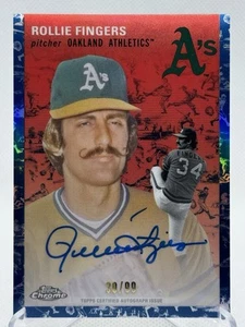 Rollie Fingers 2023 Topps Platinum Anniversary Blue Toile On Card Auto 30/99 HOF - Bild 1 von 4