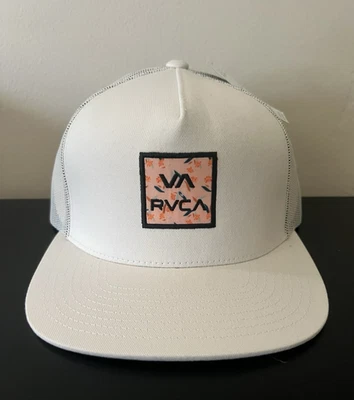 Gorra RVCA All The Way Trucker Snapback para hombre OSFM malvavisco/negro/bronceado nueva con etiquetas Foto 1 de 4