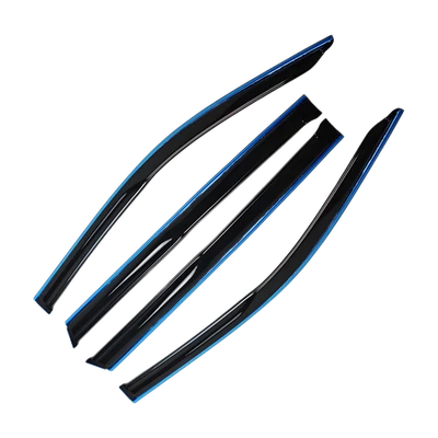 Para Toyota Highlander 2014-2019 4 piezas viseras de ventana acrílicas borde plateado cromado Foto 1 de 4