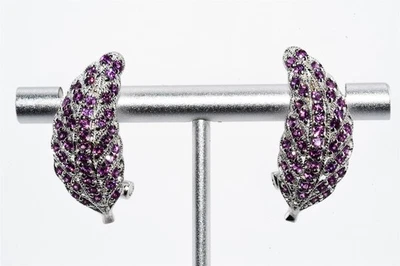 Brincos Huggie aglomerado de granada rodolita natural 4,00 CT prata esterlina 925 US$ 500 - Imagem 1 de 4