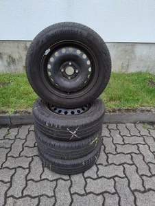 4x Sommerkompletträder VW Up auf Original 14 Zoll VW Stahlfelgen - Bild 1 von 5