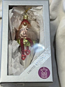 Inge-Glas Germany 2017 Bird of Paradise Blown Glass Ornament in Box - Picture 1 of 7