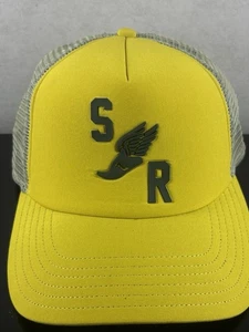 Saucony Foamie Yellow Trucker Hat Running Cap Classic Logo Adjustable Snap Back - Picture 1 of 8