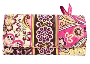 Vera Bradley Iconic Georgia Wallet Wristlet Paisley Floral Magnet Zip 8" x 4" - Picture 1 of 5