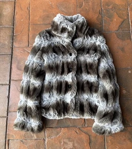 RARE Emporio Armani AW2005 Faux Fur Coat Womens 38 - Picture 1 of 9