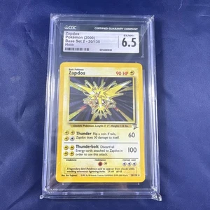 Pokemon 1999 Set Base 2 Holo #20/130 Zapdos CGC 6.5 EX/NM+ - Foto 1 di 2