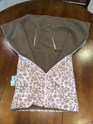 Manta con cremallera para cochecito rosa y marrón Foto 1 de 4