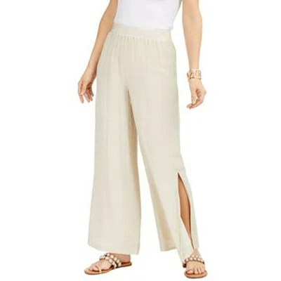 Pantalón Thalia Sodi HAREM Pierna Ancha Pull-On Confort Cintura Elástica Crema XL Nuevo Foto 1 de 2