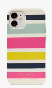 KATE SPADE iPhone 12 mini SOFT TOUCH Durable Protective Candy Stripe Case - Picture 1 of 2