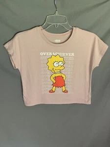 PopSugar Old Navy The Simpsons Lisa Overachiever Crop Top Shirt Youth Medium (8) - Picture 1 of 6