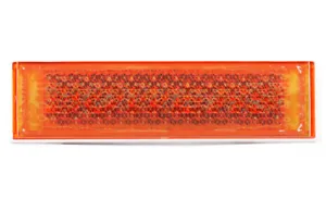 AMBER ORANGE SIDE STICK ON SELF ADHESIVE RECTANGULAR REFLECTOR 126mm x 34mm - Picture 1 of 1