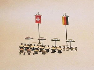 Vollmer 5143 Tables Rectangular With Pews Ed Parasols Ho 1:87 - Picture 1 of 1