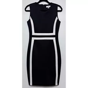 Abito tubino Calvin Klein bianco e nero taglia 6 ufficio chic pulito ragazza minimalista - Foto 1 di 5