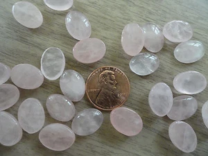 Cabochon Gemstone Pink Rose Quartz 10x14 mm (pkg 25) healing rose quartz stone - Picture 1 of 3