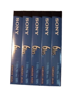 Nastri VHS di livello standard Sony nuovi e sigillati T120 nastri 6 ore confezione da 5 - Foto 1 di 4