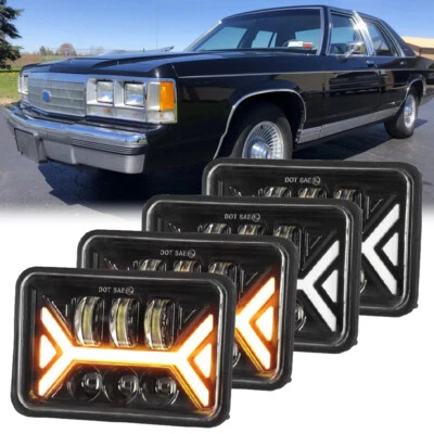 Faros LED DRL giratorios 4x6"" para Ford LTD Crown Victoria Mustang Granada Foto 1 de 4