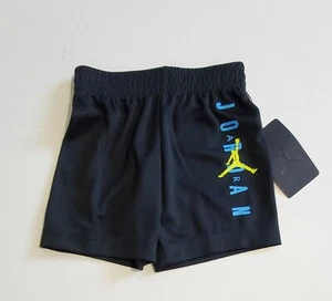 Jordan Little Boys Mesh Shorts Black w/Cyber Sz 5 - NWT - Picture 1 of 1