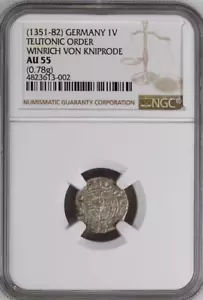 Germany Poland Vierchen 1351 NGC AU 55 Teutonic Order Winrich von Kniprode - Picture 1 of 4