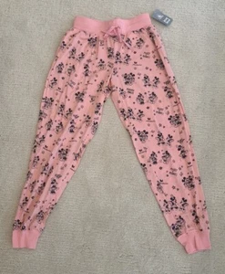 Disney Minnie Mouse Jogger Sweatpants Pink Size Small NWT - Picture 1 of 2
