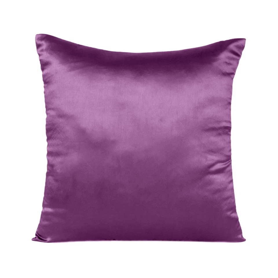 Satin Silk Bed Pillowcase Cover Soft Cushion Cover Bedding Slipcover Single Pcs - Image 1 of 4