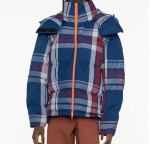adidas X Stella McCartney padded puffer hooded check jacket size M Medium - Picture 1 of 23