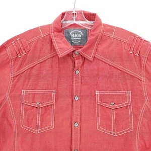 BKE Buckle Long Sleeve Shirt Iridescent Red/Orange Athletic Fit Size LARGE - Picture 1 of 9
