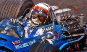 Jackie Stewart Automotive Car Art 1968 Tyrrell Matra Cosworth CM10 CANVAS PRINT - Picture 1 of 2