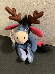 Mini Bean Bag Reindeer Eeyore 9” Disney Store - Winnie the Pooh - Christmas - Picture 1 of 5