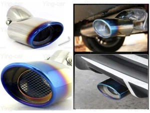 2x Blue Exhaust Muffler Tail Pipe Tip Tailpipe for Mazda 3 Sedan 2009-2018 2019 - Picture 1 of 6