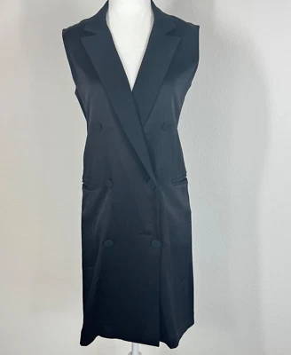 Rag & Bone Womens Dress Adler Double Breasted Black Crepe Sz 2 Sleeveless - Image 1 of 4