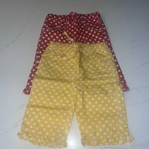 New Mini Boden 3-4 years Girls capri Pants Red/White /yellow polka Dots 2 pairs - Picture 1 of 13